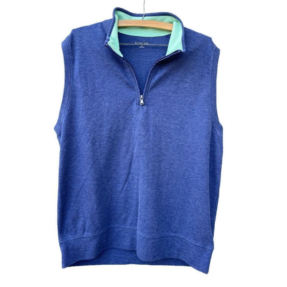 Lands’ End size L men’s pullover 3/4 zip vest.
